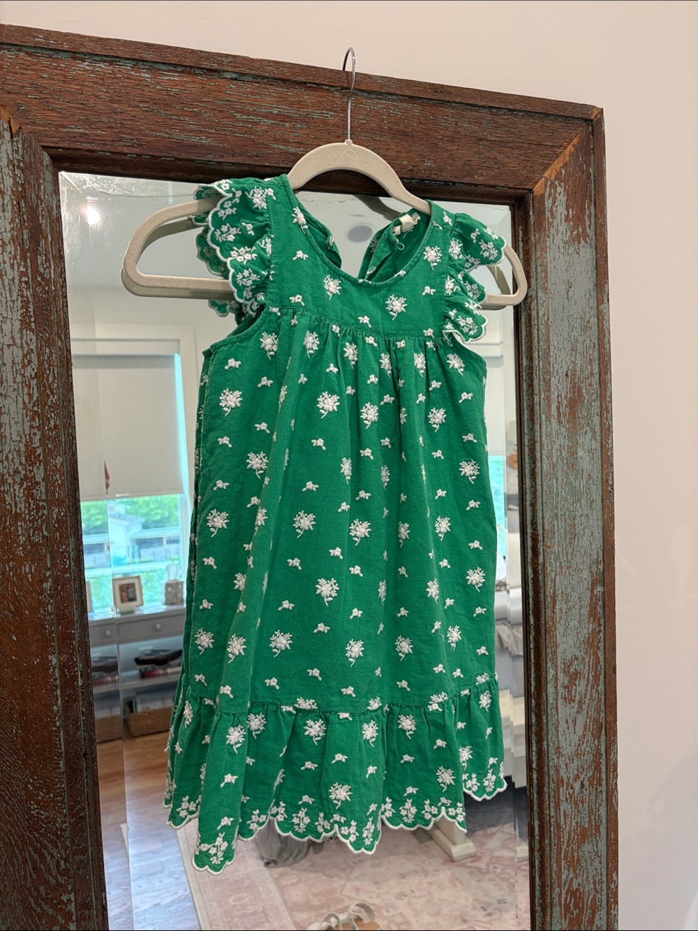 Roller Rabbit Green Floral Sleeveless Girls' Dress - size 8
